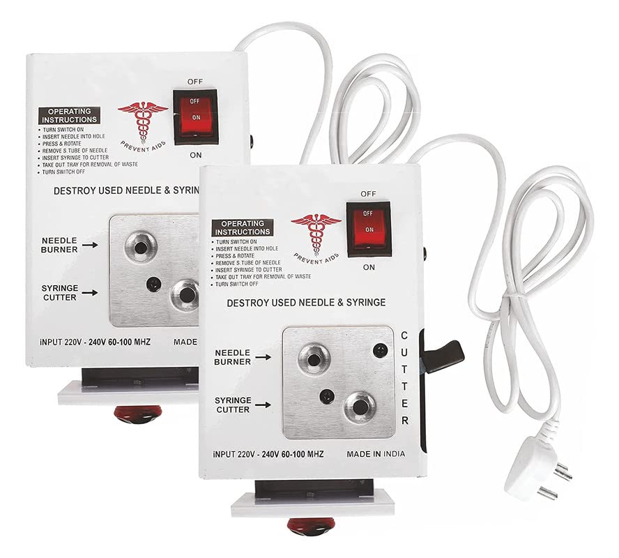 AKH69 Needle Syringe Destroyer Electric, Needle Destroyer Machine for Hospital & Laboratory, Shock Proof Metal Body Mechanism, Low Power Consumption, On/Off Switch(White, Pack of 2) (B0CHMG16YJ) Amazon Price History, Amazon Price Tracker