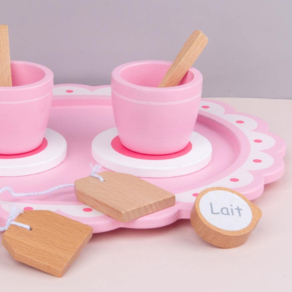 Generic Set di Cibo per Bevande Al Latte in Miniatura per Casa Delle Bambole Da 12 Pezzi per Bambole, Tè rosa, Taglia unica