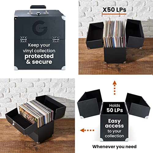 Boîte de rangement pour disques vinyles Legend pour disques vinyles | Peut contenir jusqu’à 40 disques vinyle | Panneau d’ouverture avant pour une navigation facile dans vos vinyles. - Les Beatles, Paul McCartney, John Lennon, RIngo Starr, George Harrison Boîte de rangement pour disques vinyles Legend pour disques vinyles | Peut contenir jusqu'à 40 disques vinyle | Panneau d'ouverture avant pour une navigation facile dans vos vinyles. – Image 8