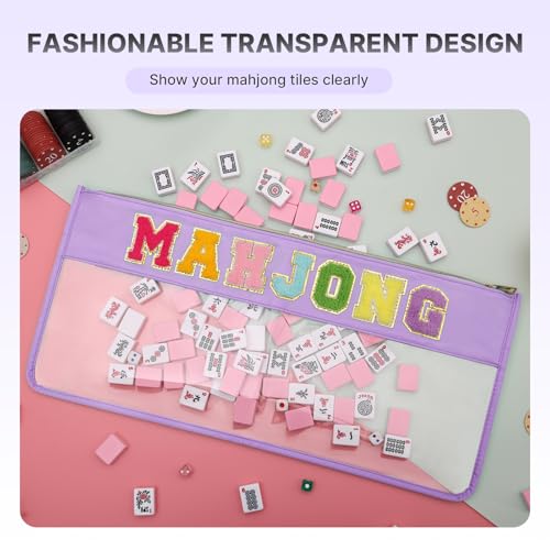 Bolsa Transparente para Fichas de Mahjong, Color Morado miniatura 3