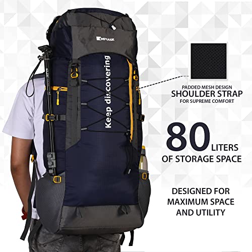 Image of Impulse rucksack bags 80 litres travel bag for men tourist bag for travel backpack for hiking trekking Bag for men camping KD007 bag with 1 Year Warranty