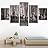 SIGNWIN 5 Panel Canvas Wall Art Animals Black and White Dramatic Duotone Modern Artwork for Home Decorations Ready to Hang - 60"x32"x5 Panels