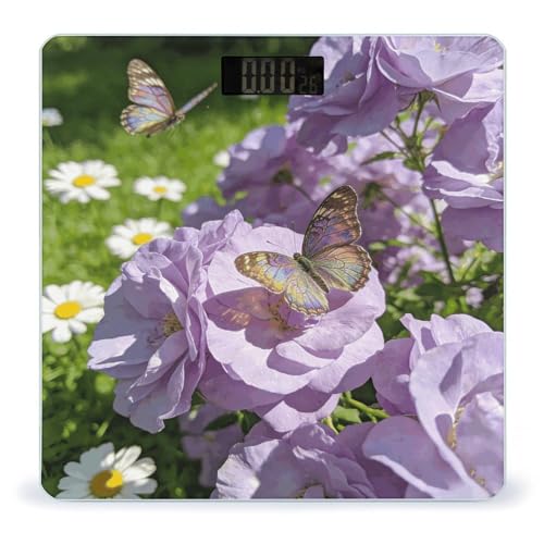 Báscula digital para cuerpo Light Purple Flowers 180kg