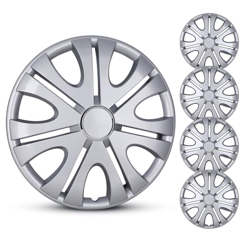 AUTOWIKI 14inch Wheel Guards â€“ (4 Pack) Hubcaps for Car Wheel Covers Snap-On Auto Tire Rim Replacement for 14\" Wheels, Lacquer Color