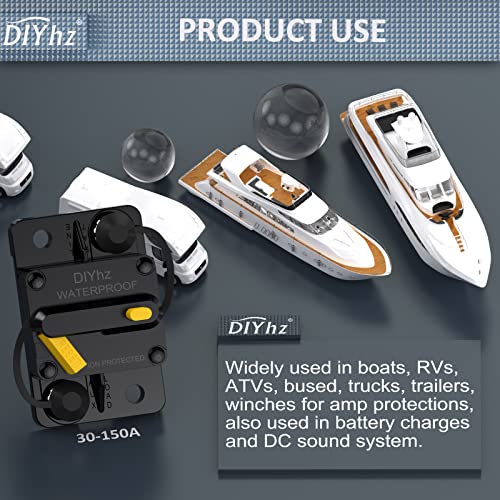 Diyhz 30 Amp Circuit Breaker With Manual Reset Switch Button For Car Audio Boat Marine Rv Yacht Truck Trolling Motors Solar, 12V - 48V Dc, Waterproof Ip67 Surface Mount Circuit Breaker Resettable Fuse #TOP6