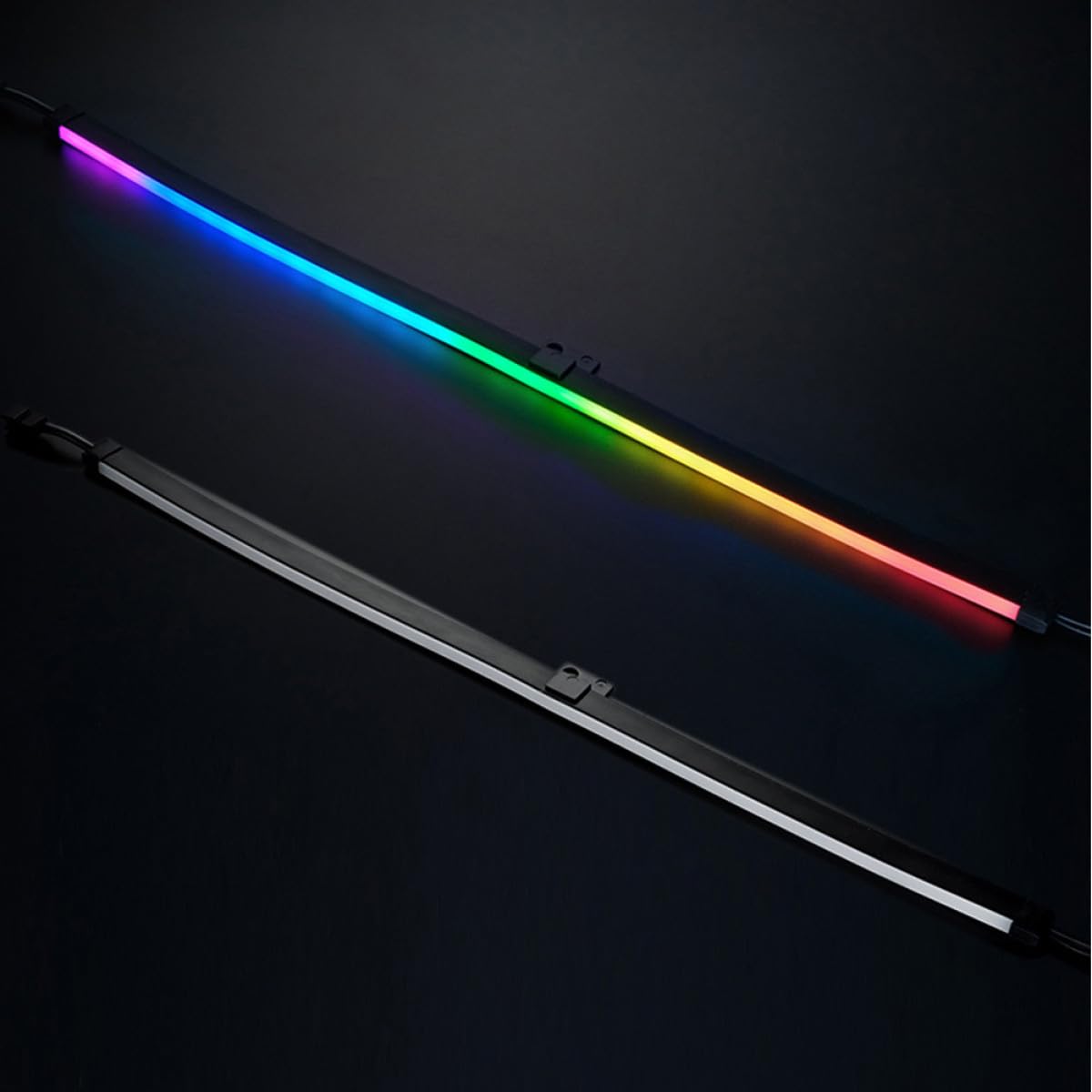 BESTonZON 2pièces Barre Lumineuse Rgb Argb Pour Boîtier Pc De Éclairage Décoratif Personnalisable Pour Ordinateur Facile à Installer Avec Autocollants Adhésifs