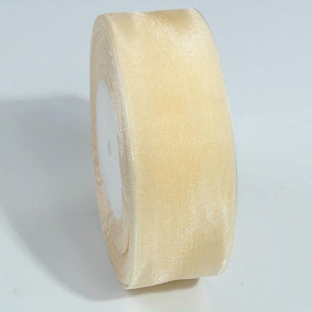 Jhdwu 50 Yards Sheer Chiffon Ribbon Organza Satin Ribbons for Present Wrapping Wedding Decoration Bouquets Party Wreath DIY Fabric Crafts