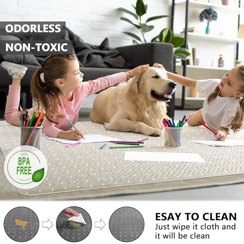 Amyracel Large Office Chair Mat for Low Pile Carpeted Floors - 48" x 60" Clear Desk Chair Floor Mat for Home & Offices, Easy Glide Plastic Floor Mat for Office Chair On Carpet by Amyracel - Image 5