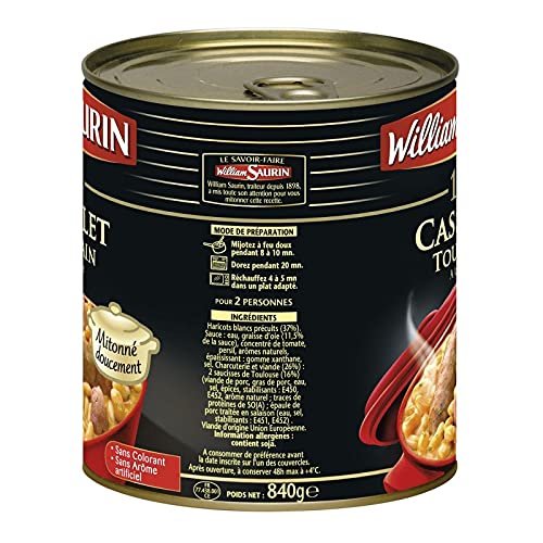 WILLIAM SAURIN - Cassoulet Toulousain 840G - Lot De 3 - Offre Special