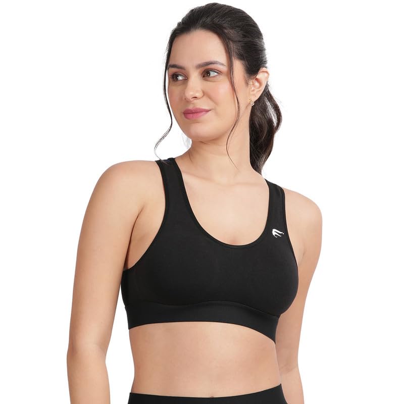 envie 1070 Non-Wired Padded Full Coverage Sports Bra for Womens -Medium Impact Gym/Workout Bra, Racer Back Slip-on Bra with Removable Pad -200 GSM Cotton|Spandex-All Day Comfort Bra-picture-29