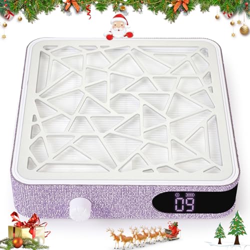 Image of CHRISTINE SHELLY Nail Dust Collector, Powerful Vacuum Fan Vent Dust Collector Extractor Dust Suction Machine for Acrylic Nails Polishing, Nail Salon&Home, Purple Diamond