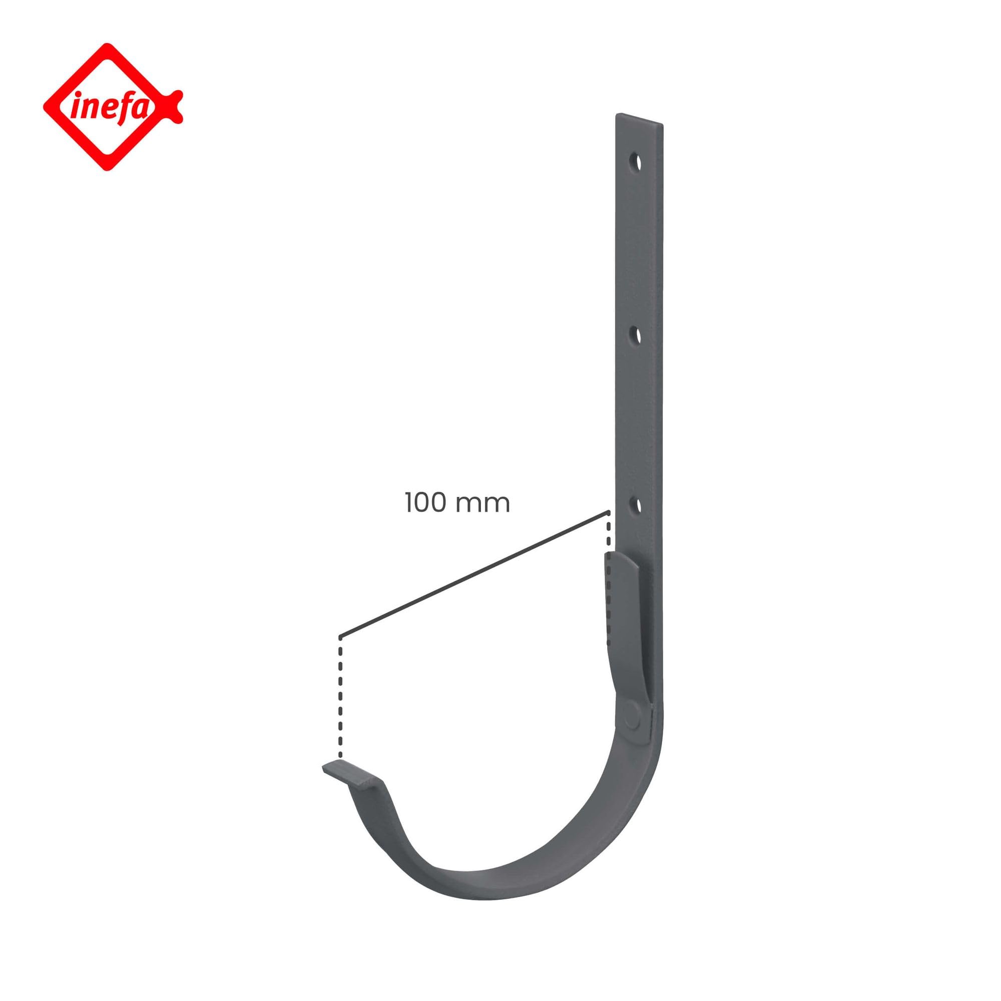 INEFA 20x Dachrinnenhalter halbrund NW100 / 100mm Anthrazit