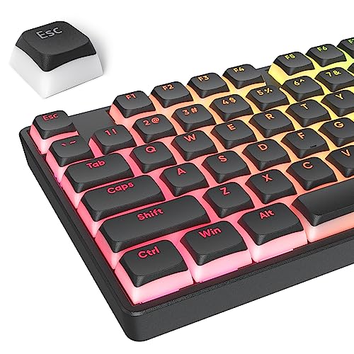 Image of PBT Black Pudding Keycaps Set 117 Keys, Double Shot Translucent XDA Profile for ISO & ANSI Layout 61 /68 /84 /87 /104 Keys Mechanical Keyboard(Black Pudding)