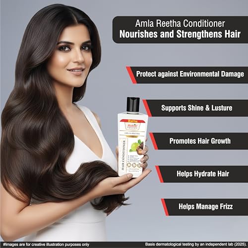 Image of Multani Natural Amla & Reetha Hair Conditioner + Shampoo 270 ml | Helps Reduce Breakage, Tangles & Frizz | Gently Cleanses & Balances Scalp | Dermatologically Tested | For All Hair Types