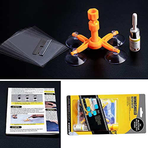 Preisvergleich Produktbild JTENG Auto Windschutzscheiben Reparatursatz Werkzeug Windshield Repair Kit Windschutzscheibenwerkzeug gegen Steinschlag und Kuhaugen, Spinnennetz, sternförmig, Kerben, Halbmond-Halbmonde
