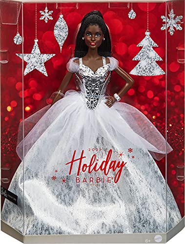 Muñeca Barbie Holiday African American 2021 miniatura 6