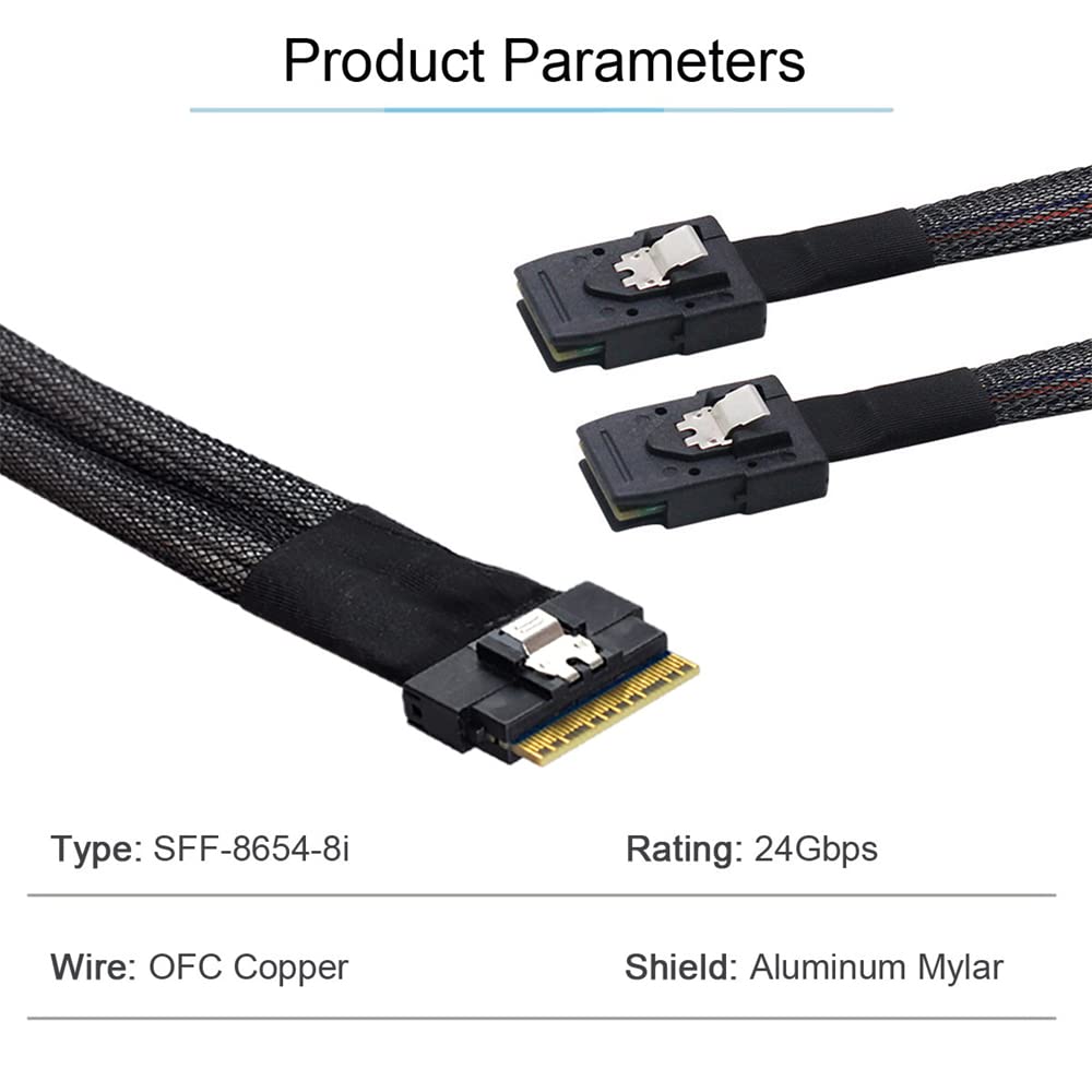 PCI-E Ultraport Slimline SAS Slim 4.0 SFF-8654 8i 74pin a doppio cavo SFF-8087 Mini SAS PCI-Express