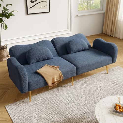 Sofá cama de 2 plazas: soluciona la falta de espacio con estilo moderno azul 4