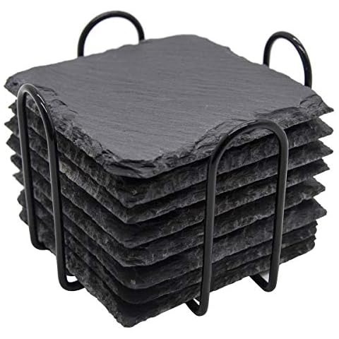 GOH DODD Slate Coasters with Holder Cover