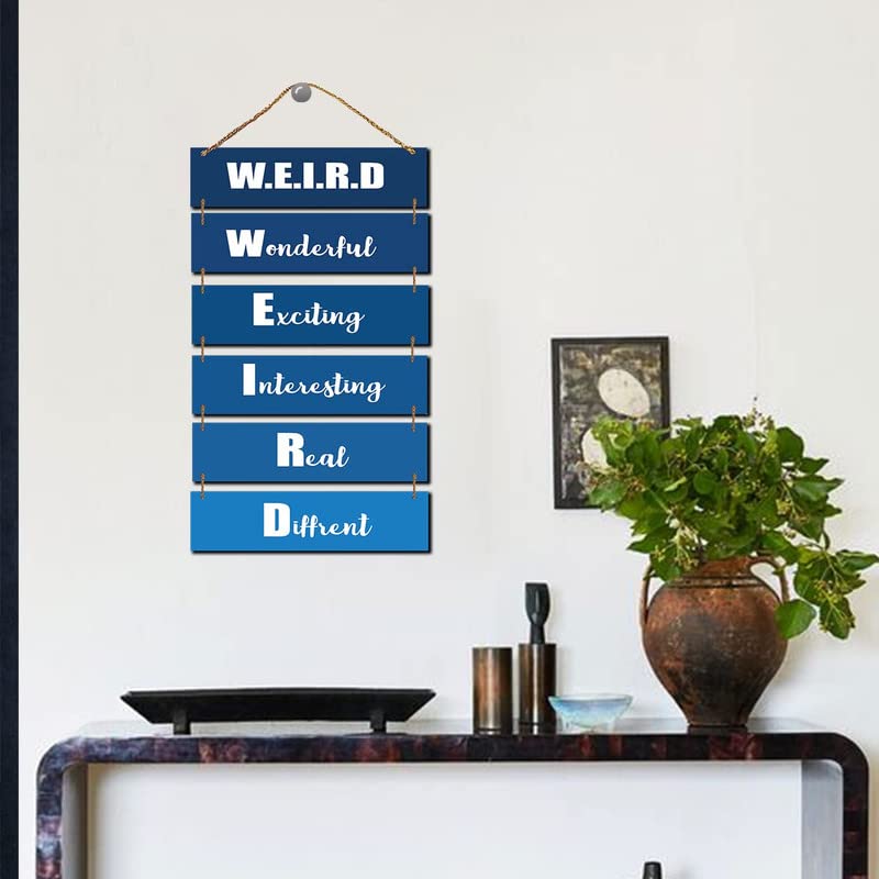 Image of Proxoto Sarcastic Full form of WEIRD Quote Wall Decorative art Pieces | Wall HANGING Best for Living Room | Dining Room | Children Rooms | Bedrooms | Office | Pack of 1 (Navy)