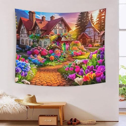 Tenture 3D paysages ruraux habillez un grand mur vide sans peinture ni papier peint