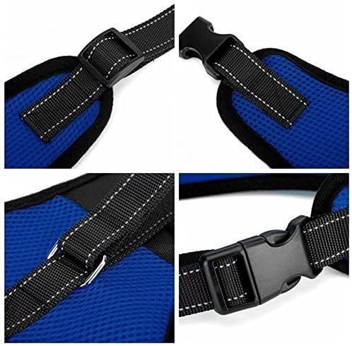 Copatchy No Pull Reflective Adjustable Dog Harness with Handle (Large Blue)