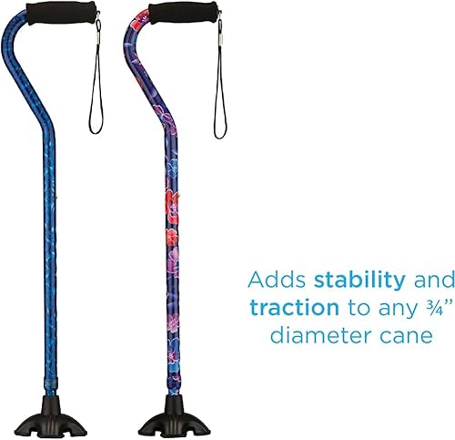 Miniatura 7 de NOVA Medical Products - Punta de bastón, punta cuádruple independiente con tracción de agarre de goma para bastón, punta de caña extra ancha, se