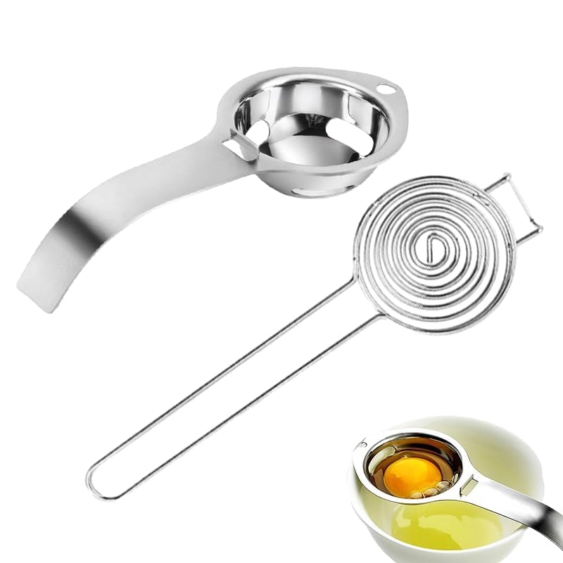 Séparateur de Blanc d'Œuf 2 Pièces en Acier Inoxydable - Séparez Rapidement les Jaunes et les Blancs D'Œufs