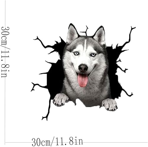 Miniatura 4 de Zpahq Husky - Adhesivo para automóvil divertido vinilo 3D impermeable para perro para pared laptop ventana camión parachoques refrigerador 118 x 118