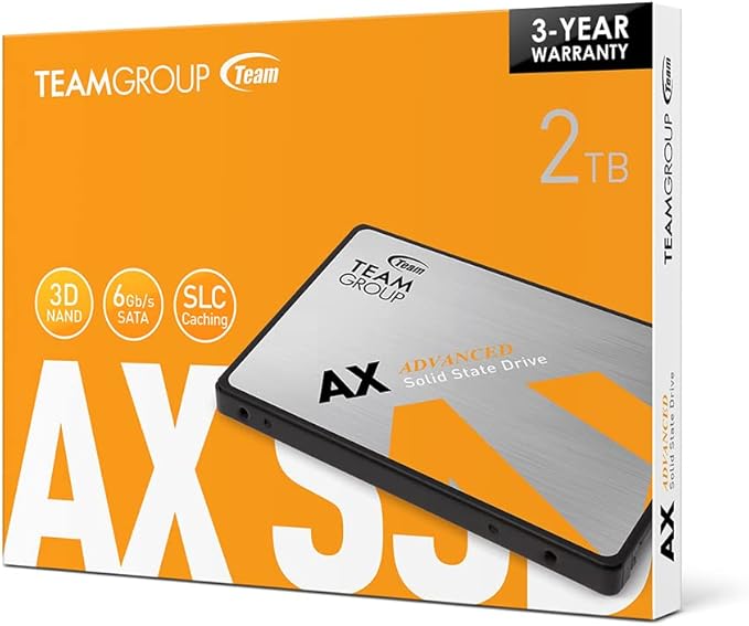 TEAMGROUP AX2 512GB 2 Pack 3D NAND TLC 2.5 Inch SATA III Internal Solid State Drive SSD (Read Speed 530 MB/s) Compatible with Laptop & PC Desktop T253A3512G0C1P1