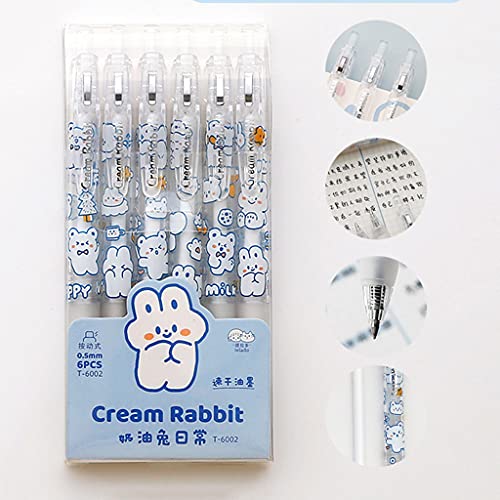 Set de 6 bolígrafos retráctiles de tinta gel negra 0.5 mm miniatura 3