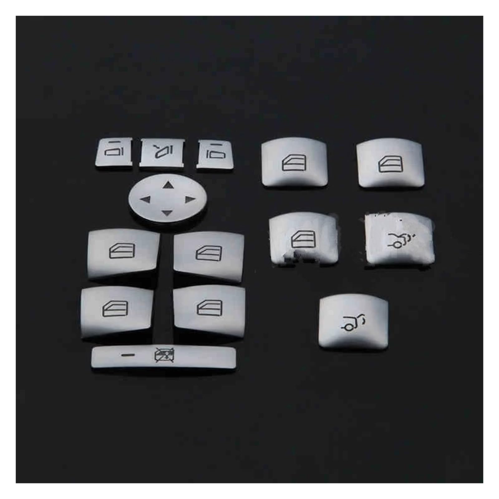 Car Trim Interior for Benz A/B/C(W204)/E(W212)/for GLA/for CLA/for GLK/for GLE-Class Car Window Glass Lift Button Trim Cover Sticker(Option B)