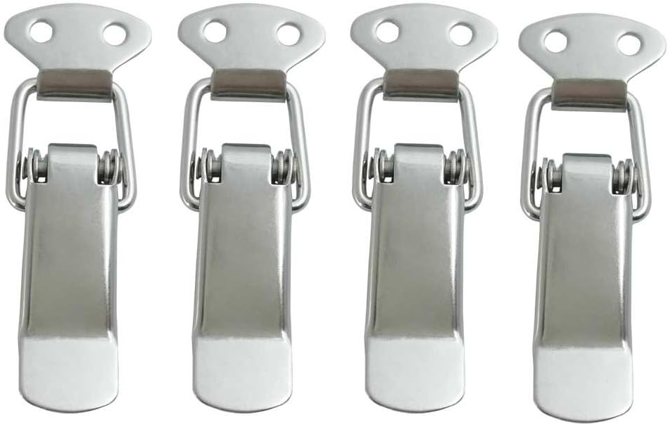 Smbbit 304 Stainless Hasps Latch Catch Spring Loaded Toggle Case Box Chest Trunk Latch Catch Clamp Clip (4 Pack)