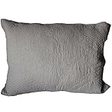 FantasyDeco Quilted Standard Sham, 20"x26", Grey, 2 Pieces