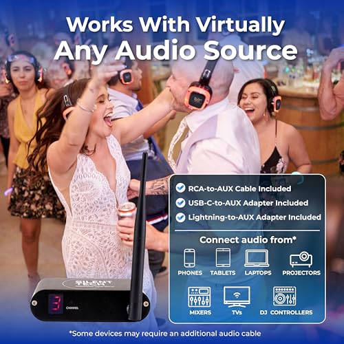 Transmisor RF Silencioso TX50RF de Silent Tech – Transmisor de Audio Inalámbrico de 3 Canales Compatible con Auriculares RF309 – Incluye Cables y Adaptadores Necesarios miniatura 5