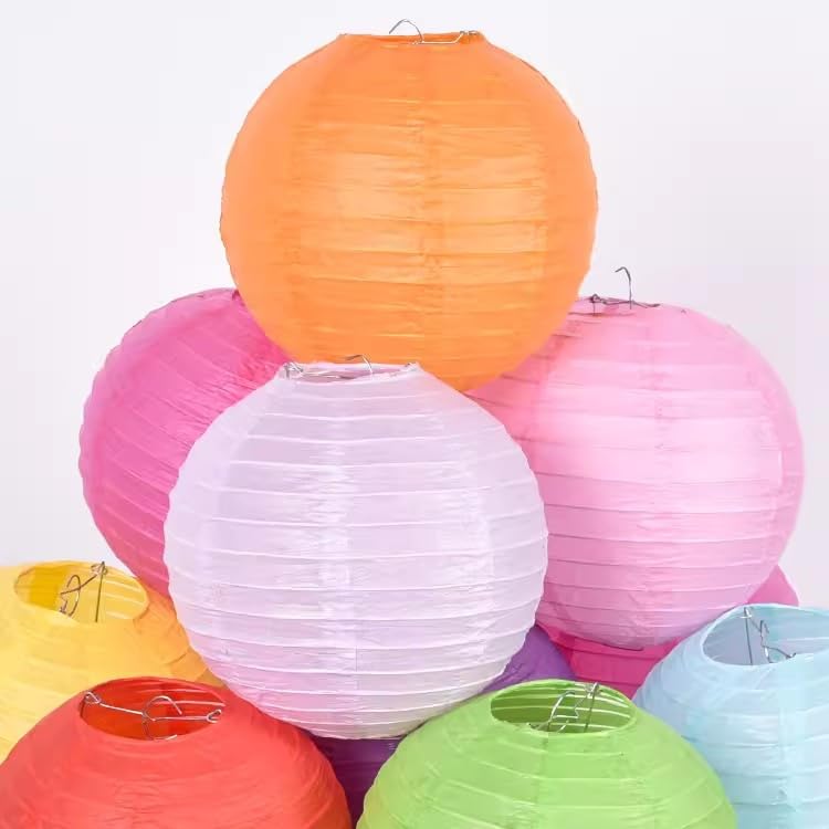 Nvzi Paper Lanterns Decorative, Hanging Paper Lanterns Lanterns Indoor Outdoor for Home Lamps?Party,Event Decoration?Deep Purple?10pcs?A