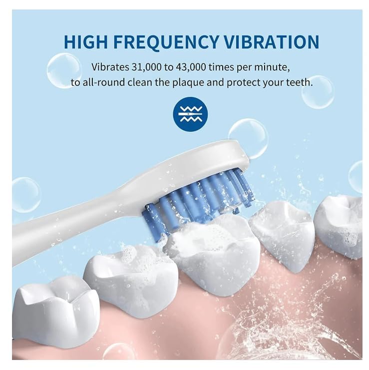 Image of Electric Toothbrush for Adults & Kids, Strokes /Min, 5 Cleaning Modes, 4 Brush Heads, USB Rechargeable