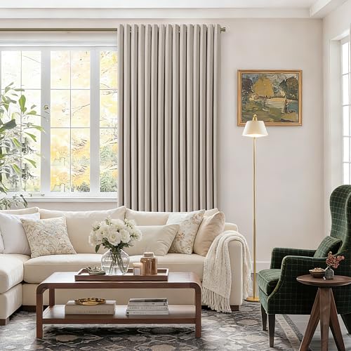 90 Inch Long 2 Panels 100% Blackout Curtains Thermal Insulated Light Blocking Linen Curtain for Living Room Black Out Linen Drape for Bedroom Rustic Farmhouse Bronze Grommet W50 x L90 Length Taupe by TWODRAPES - Used condition - Image 8