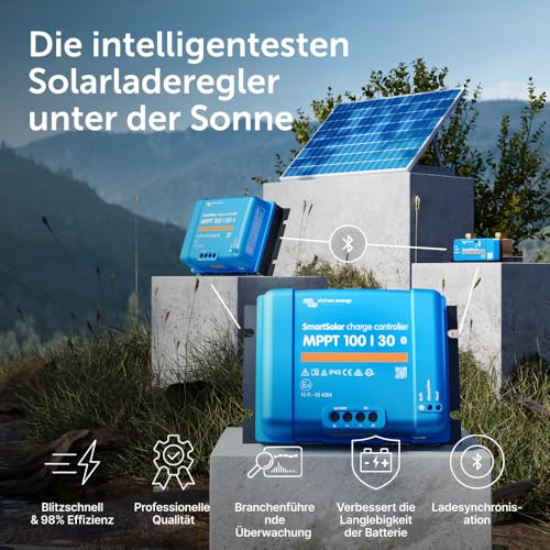 Victron Energy SmartSolar MPPT Laderegler - Solar Laderegler (Bluetooth) - 100V 30 Amp 12/24-Volt