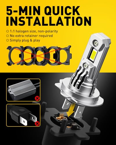 Image of AUXITO H7 LED Bulb h7ll Bulbs, 900% Brighter Ultra-Bright, Plug N Play, Long Lifespan, No Flicker, 99% Compatibility, 2PCS