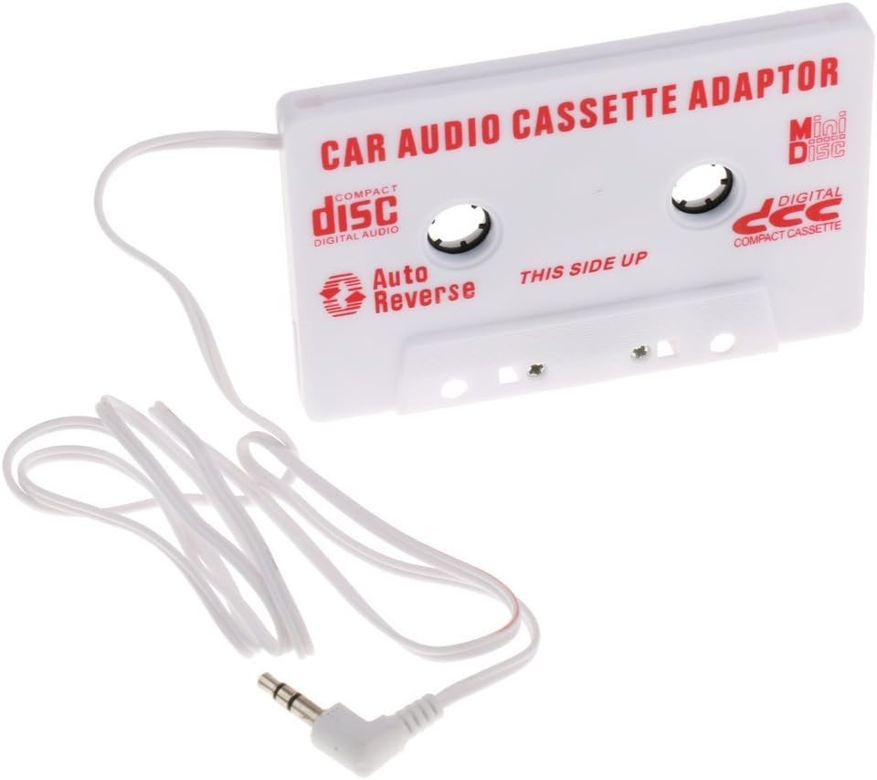 Stereo Plug Universal Car Audio Cassette Adapter for iPod iPad iPhone MP3 Mobile Vehicle Device Smartphones White One Size