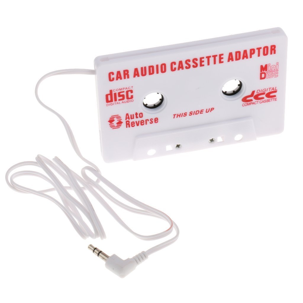 Stereo Plug Universal Car Audio Cassette Adapter for iPod iPad iPhone MP3 Mobile Vehicle Device Smartphones White One Size