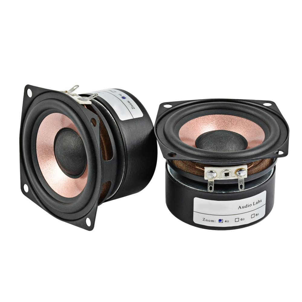 2 altavoces de escritorio de 2.5 pulgadas, 8-15 W, 4 ohmios, 8 ohmios, altavoz completo de alta sensibilidad