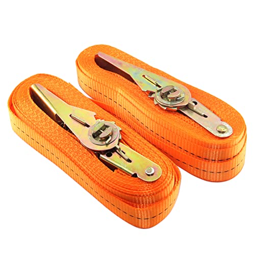 Ratchet Tie Down Strap Retractable, Heavy Duty Ratcheting Cargo Lashing Straps 3M Long 25MM Width 800kg Loading, Adjustable Tension Belts for Carrying Bag Luggage Bulky Objects for Car Motorcycle
