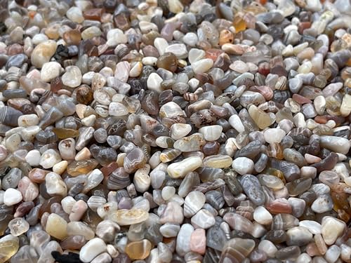 Image of GAF TREASURES 2 oz Lot Natural Botswana Agate Semi Tumbled Gemstone Chips, Crushed Mini Crystals, Undrilled Crystal Chips