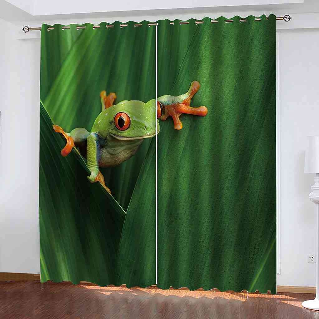 Rideau occultant rideau salon thermique isolant phonique grenouille verte