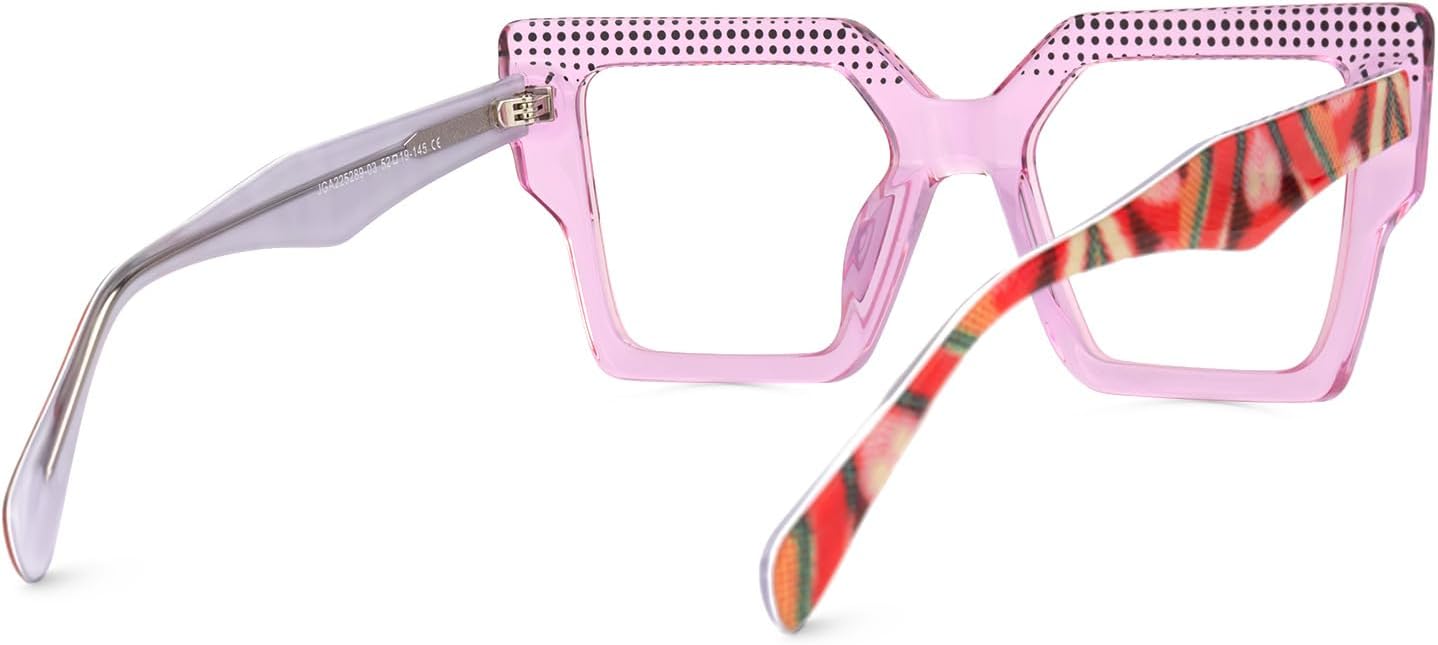 Zeelool Square Glasses Acetate Eyewear for Women Frame with Non-prescription Clear Lens Prisca ZJGA225289 - Image 6