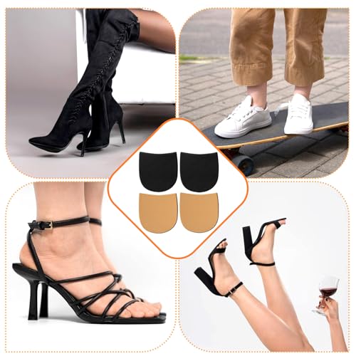Image of Vin Beauty Shoe Repair Rubber Heels, Repair Rubber Boot Heel Replacement Caps Anti-Slip Boot Heel Replacements for Men's and Woman's 5 /32 Inch (4mm) Thick, 2 Pairs (Black+Light Brown)