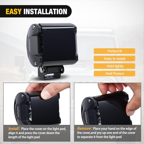 Image of Nilight 4 Inch 18 W LED Light Pod Covers 2 PCS Black Color