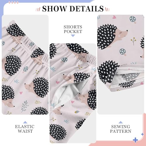 ZZXXB Sleeping Hedgehog Boys Long Pants Soft Trousers Elastic Waist Kids Lounge Bottoms with Pockets S-XL4